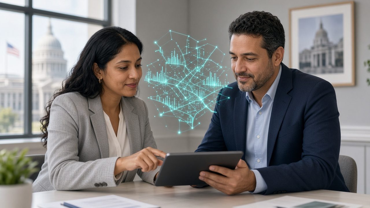 Public health and government partners reviewing healthcare technology together
