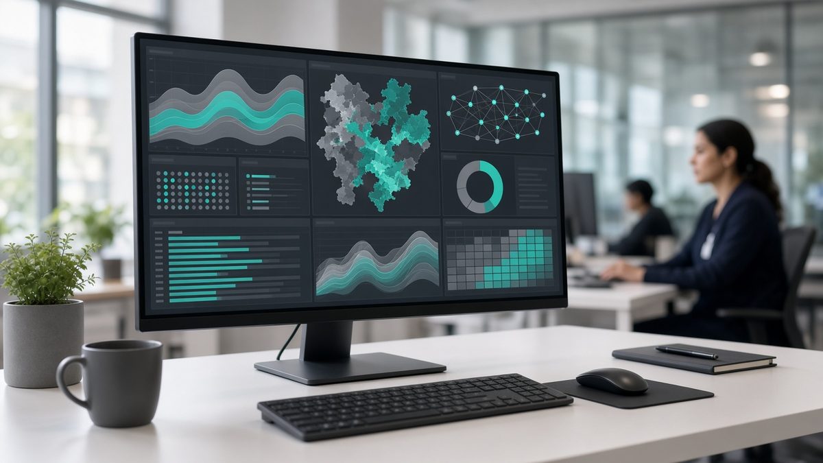Population health analytics dashboard on a modern workstation